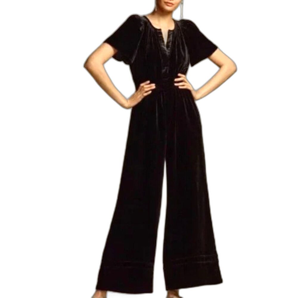 Anthropologie Somerset Velvet Jumpsuit - Size Large